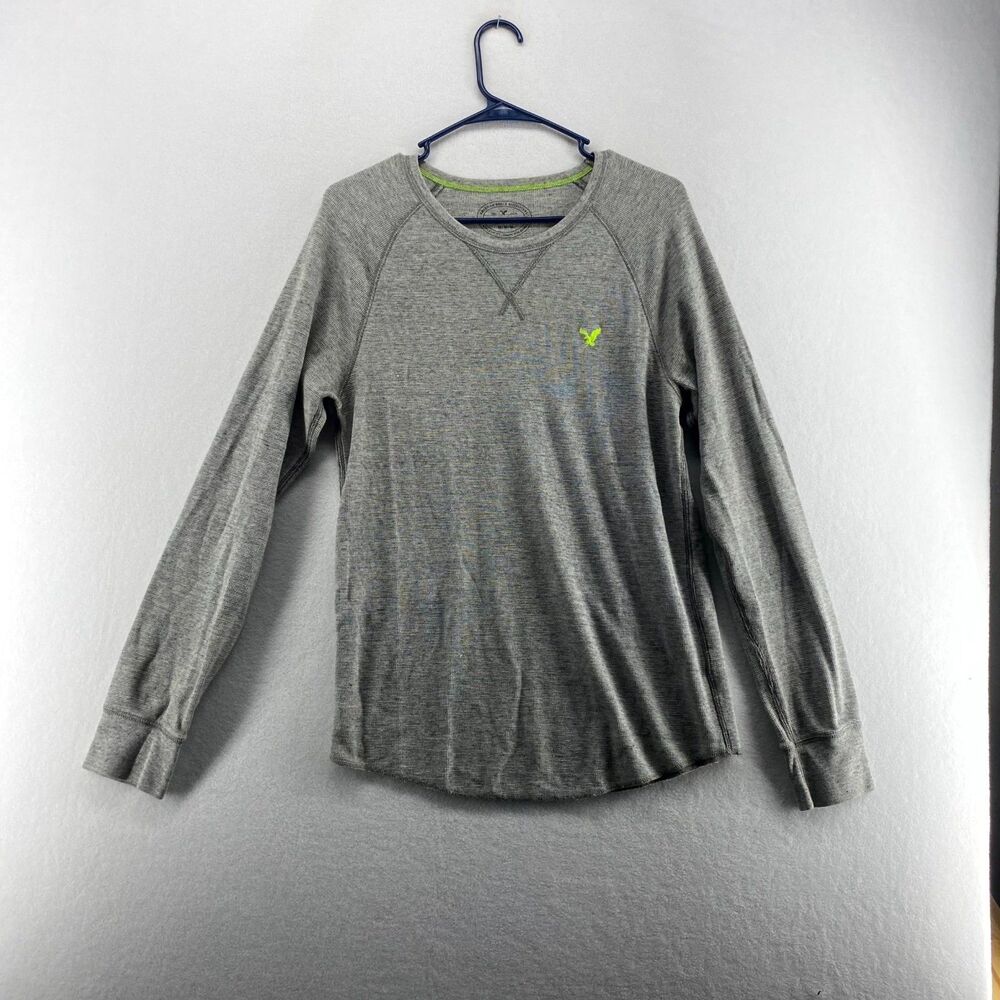 American Eagle Outfitters Long Sleeved Waffle Tee AE Logo Mens Size M